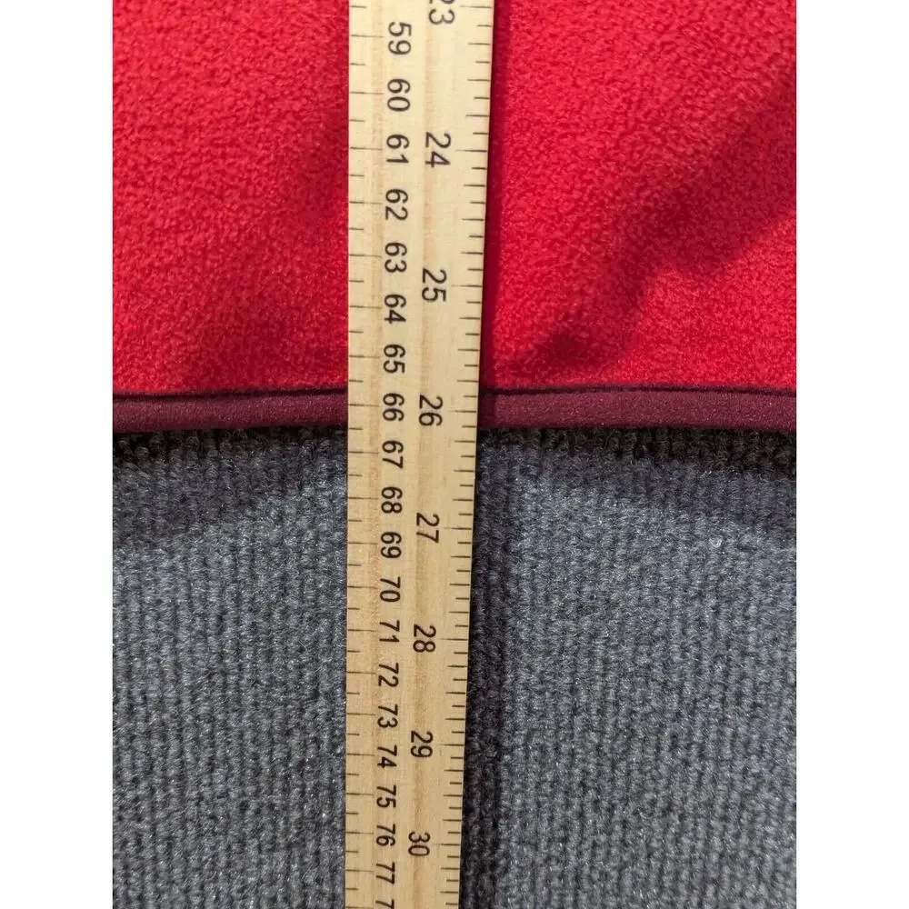 Lands End Fleece Vest Mens Medium 38-40 Full Zip Layer Pockets Maroon Red Hiking